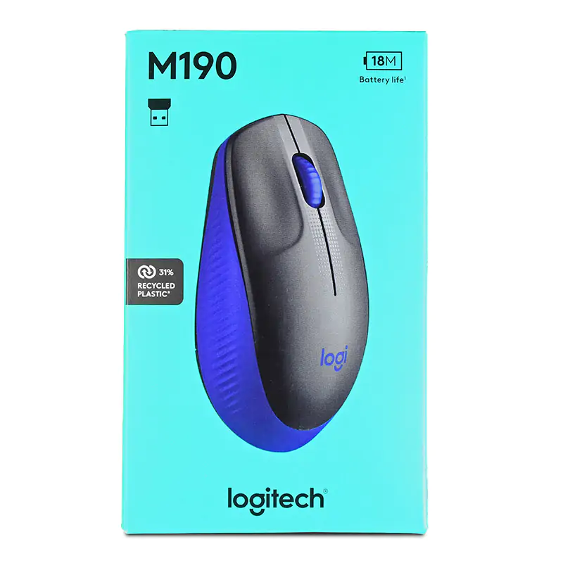 Logitech M190 Full-Size Wireless Mouse - Black | M190