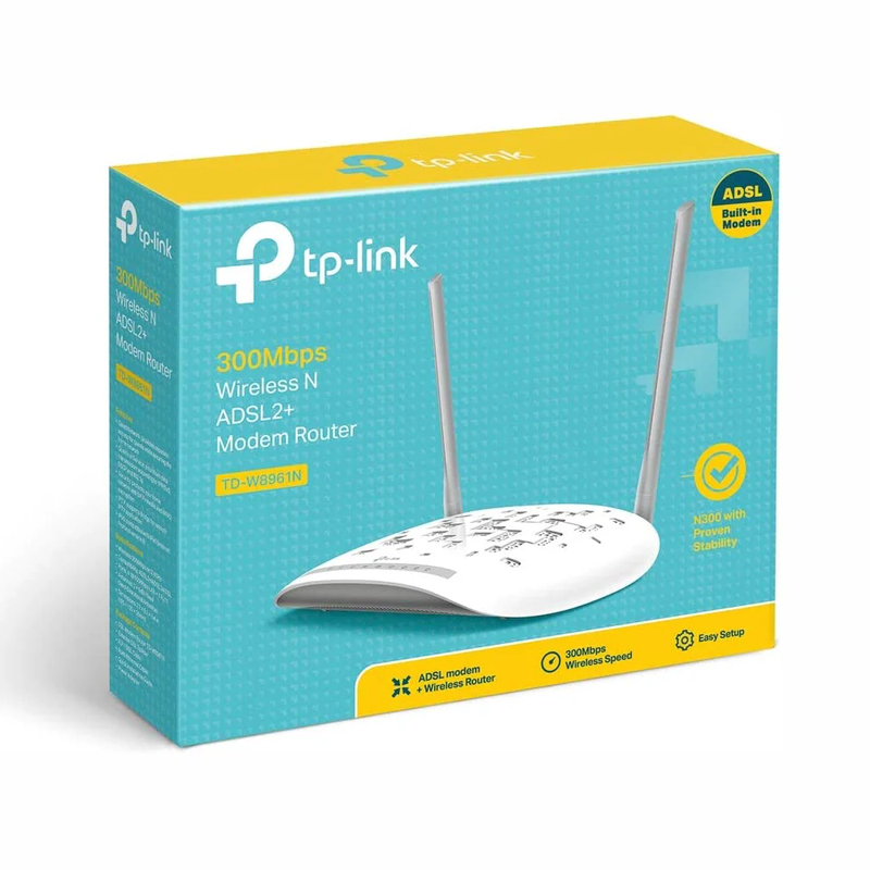 TP-LInk 300Mbps Wireless N ADSL2+ Modem Router TD-W8961N