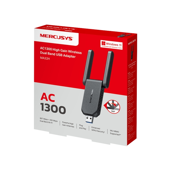 MERCUSYS AC1300 HIGH WIRELESS DUAL BAND USB ADAPTER